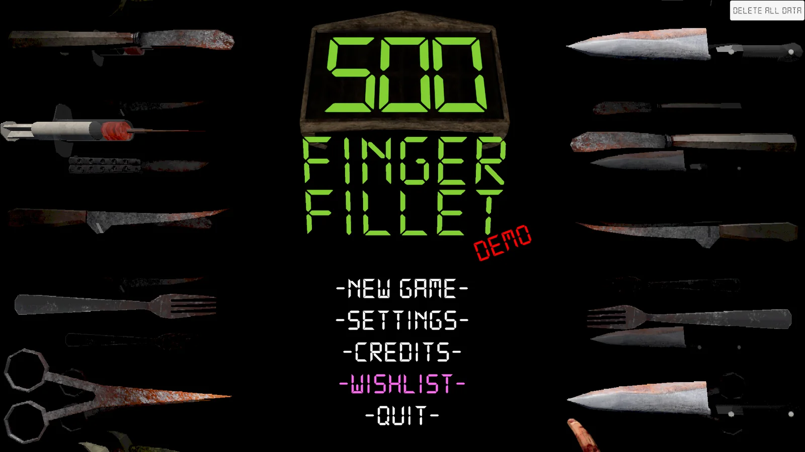 500 FINGER FILLET Demoのタイトル画面