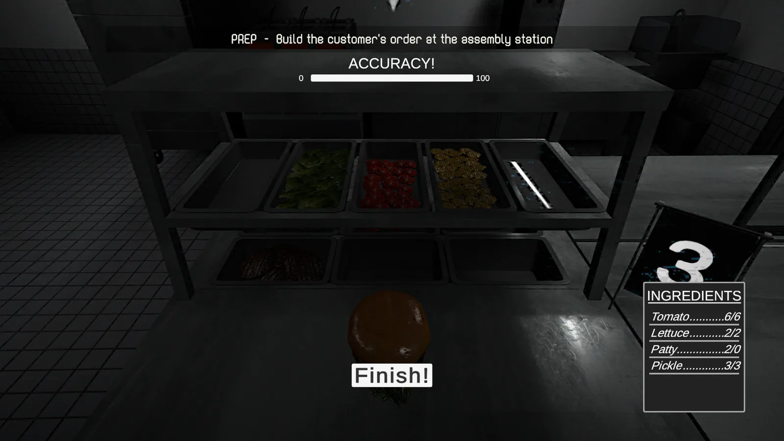 Beefy Boi DemoのPREP画面とINGREDIENTS欄