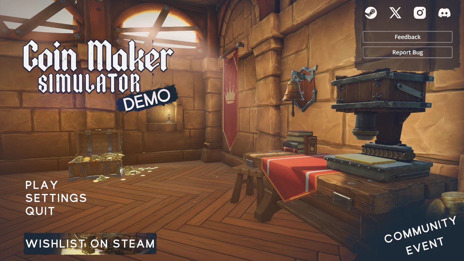 Coin Maker Simulator Demoのタイトル画面